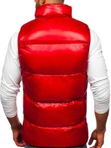 Men's Thick Quilted Gilet Red Bolf 9968