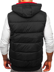 Men's Thick Quilted Gilet with hood Black Bolf 84M3027