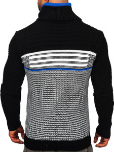 Men's Thick Stand Up Sweater Black-Blue Bolf 2026