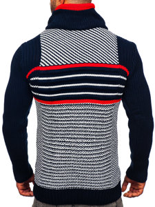 Men's Thick Stand Up Sweater Navy Blue Bolf 2000