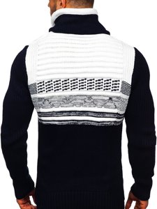 Men's Thick Stand Up Sweater Navy Blue Bolf 2020