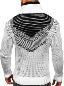 Men's Thick Stand Up Sweater White Bolf 2027