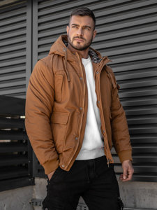 Men's Thick Winter Cotton Jacket Camel Bolf 1890A