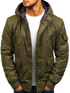 Men's Thick Winter Cotton Jacket Green Bolf 1890