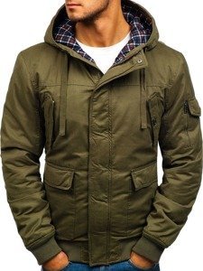 Men's Thick Winter Cotton Jacket Green Bolf 1890