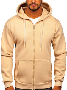 Men's Thick Zip Hoodie Beige Bolf 2008