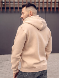 Men's Thick Zip Hoodie Beige Bolf 2008A