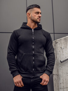 Men's Thick Zip Hoodie Black Bolf 2008A