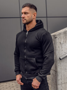 Men's Thick Zip Hoodie Black Bolf 2008A