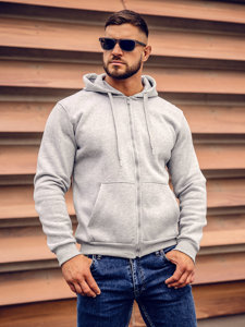 Men's Thick Zip Hoodie Dark Grey Bolf 2008A