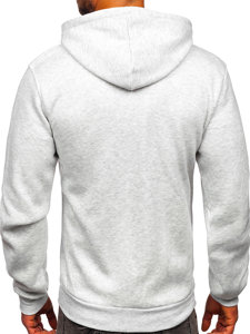 Men's Thick Zip Hoodie Light Grey Bolf 2008