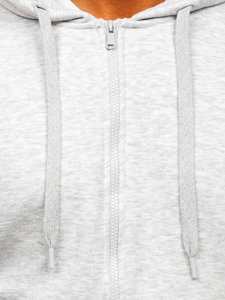 Men's Thick Zip Hoodie Light Grey Bolf 2008