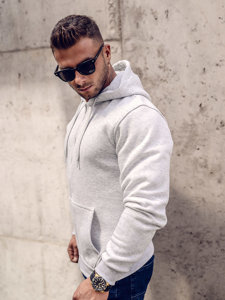 Men's Thick Zip Hoodie Light Grey Bolf 2008A