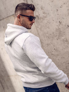 Men's Thick Zip Hoodie Light Grey Bolf 2008A