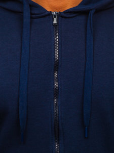 Men's Thick Zip Hoodie Navy Blue Bolf 2008