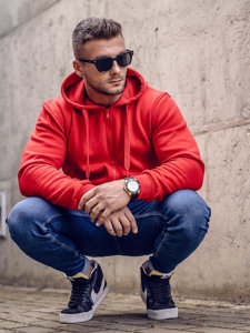 Men's Thick Zip Hoodie Red Bolf 2008A