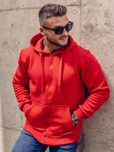 Men's Thick Zip Hoodie Red Bolf 2008A