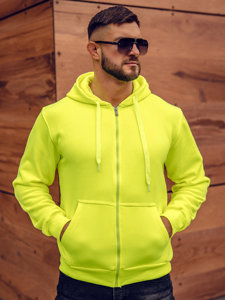 Men's Thick Zip Hoodie Yellow-Neon Bolf 2008A