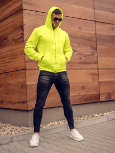 Men's Thick Zip Hoodie Yellow-Neon Bolf 2008A