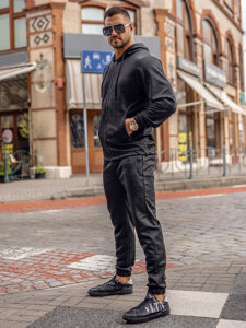 Men's Tracksuit with hood Black Bolf 3A162A