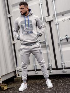 Men's Tracksuit with hood Grey Bolf 8C59A