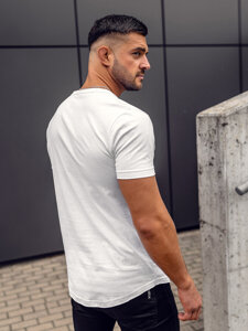 Men's V-neck Basic T-shirt White Bolf 4049A