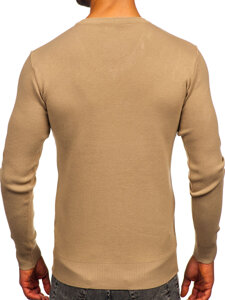 Men’s V-neck Sweater Beige Bolf H2405