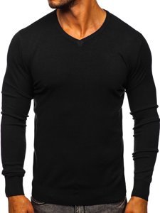 Men's V-neck Sweater Black Bolf YY03