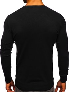 Men's V-neck Sweater Black Bolf YY03