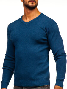 Men’s V-neck Sweater Blue Bolf H2405