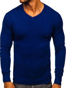 Men's V-neck Sweater Blue Bolf YY03