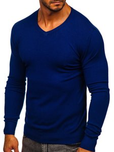 Men's V-neck Sweater Blue Bolf YY03