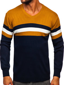 Men's V-neck Sweater Camel Bolf S8535