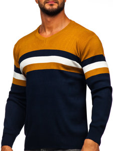 Men's V-neck Sweater Camel Bolf S8535