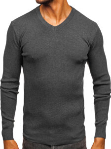 Men’s V-neck Sweater Graphite Bolf H2405