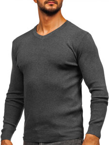 Men’s V-neck Sweater Graphite Bolf H2405