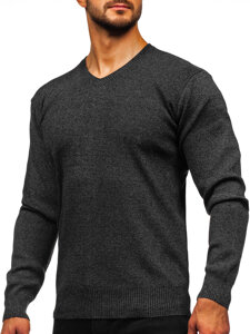 Men’s V-neck Sweater Graphite Bolf S8725