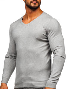 Men's V-neck Sweater Grey Bolf MMB601