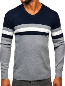 Men's V-neck Sweater Grey Bolf S8535