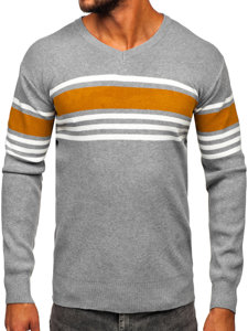 Men's V-neck Sweater Grey Bolf S8536