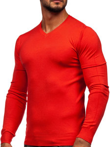 Men's V-neck Sweater Orange Bolf YY03