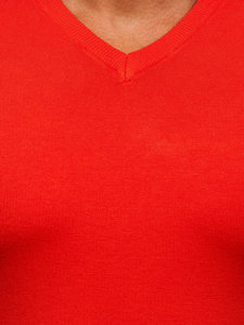 Men's V-neck Sweater Orange Bolf YY03