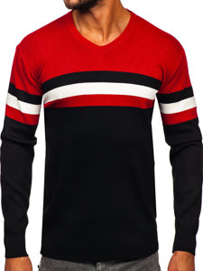 Men's V-neck Sweater Red Bolf S8535