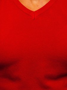 Men's V-neck Sweater Red Bolf YY03