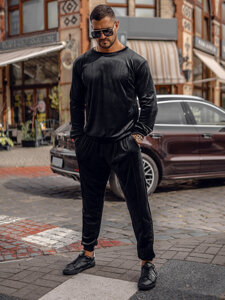 Men's Velour Tracksuit Black Bolf 0001