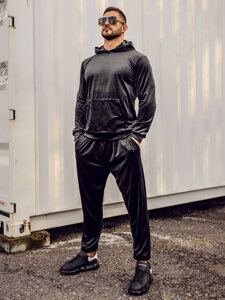 Men's Velour Tracksuit Black Bolf 0002