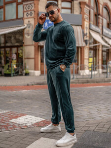 Men's Velour Tracksuit Green Bolf 0001