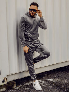 Men's Velour Tracksuit Grey Bolf 0002