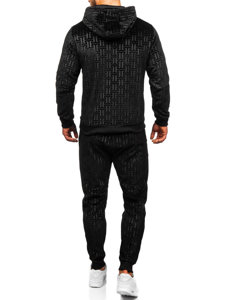 Men's Velour Tracksuit with Hood Black Bolf 3A81