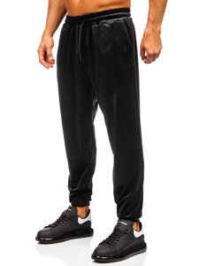 Men's Velour Tracksuit with hood Black Bolf 0002A